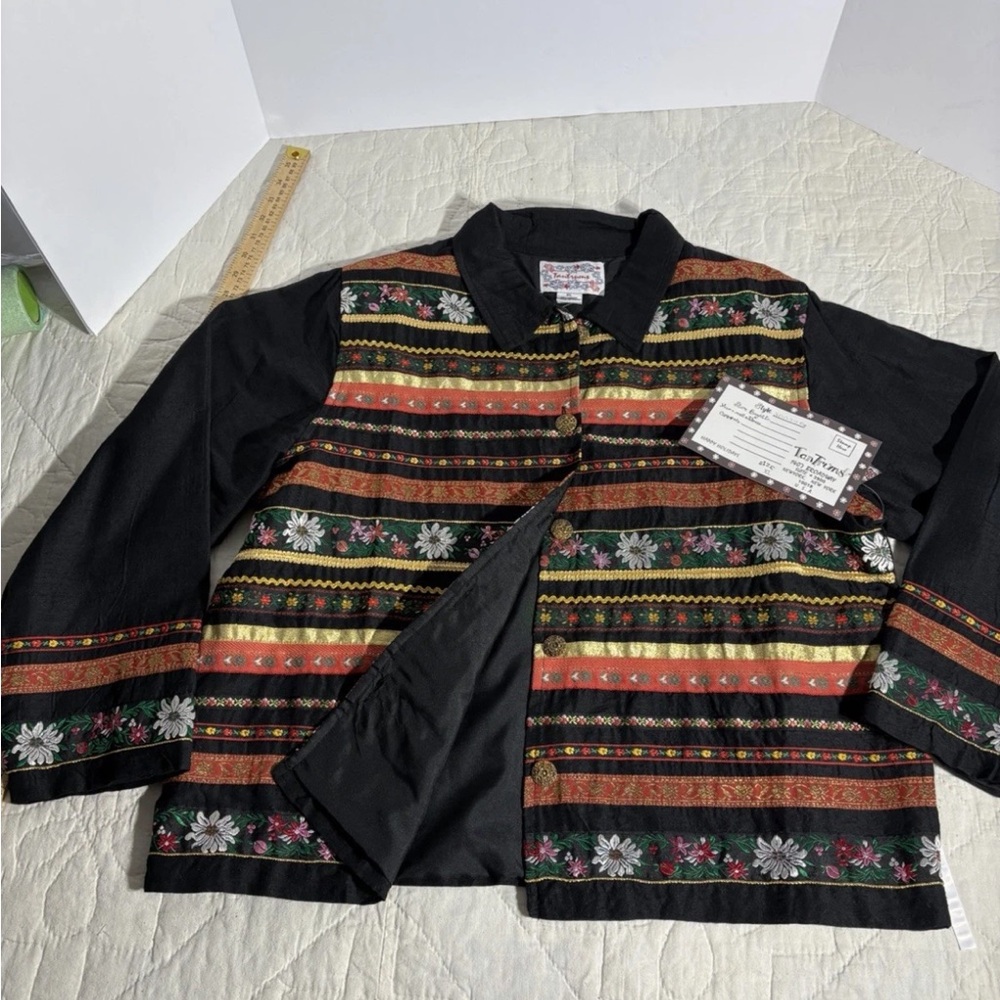 NWT Tantrums Black Textured Blouse/Jacket
